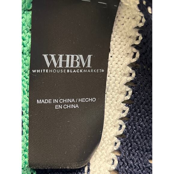 White House Black Market Long Sleeve Stripe V-Neck Pullover Sweater, size medium - Picture 8 of 14